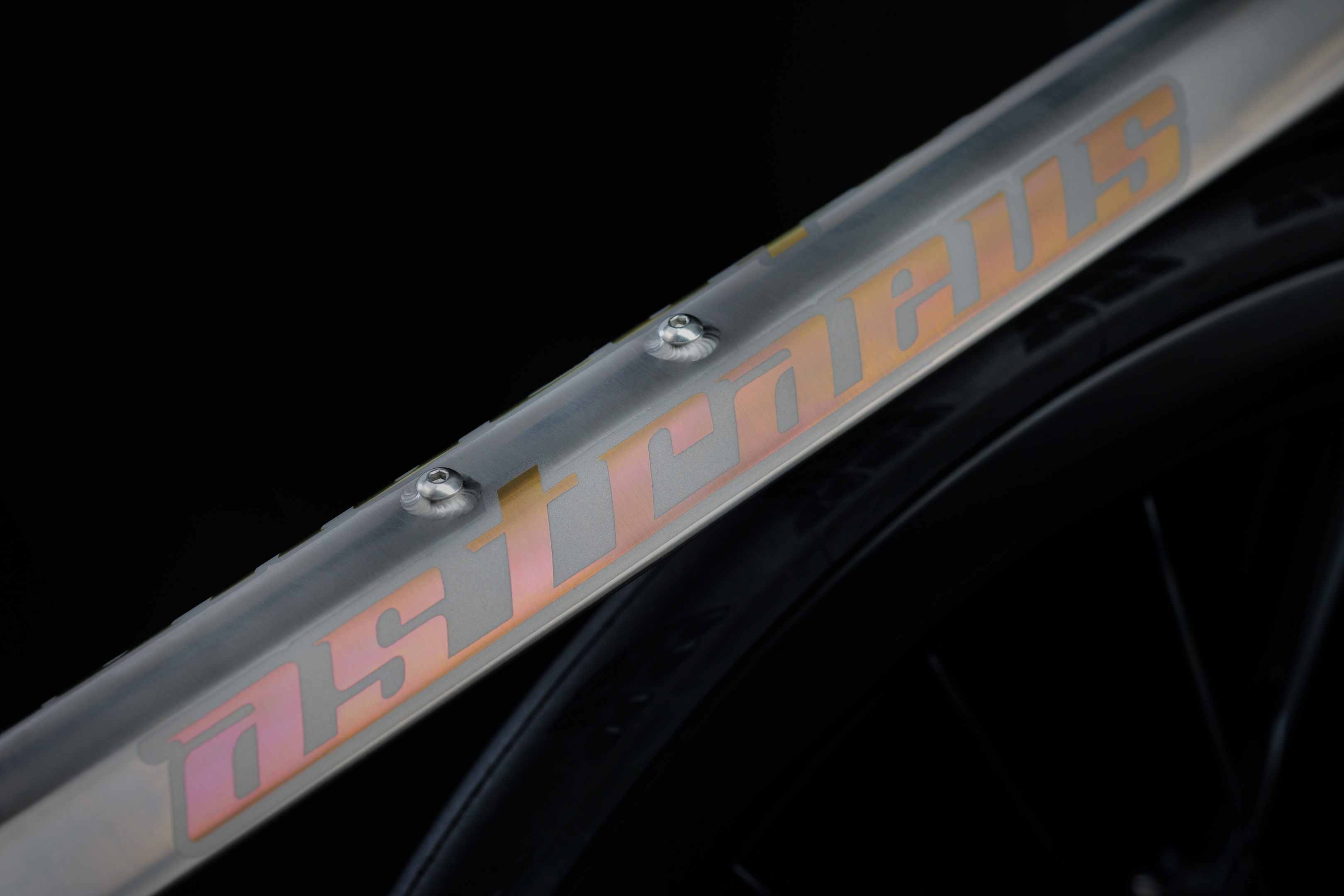 Van Nicholas Astraeus Titanium Down Tube Logo
